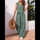 thumbnail image 5 of Conjuntos de 2 Piezas para Mujer: Chaleco de , Conjuntos Casuales Elegantes, Pantalones de Pierna , Trajes. Verde L, 5 of 7