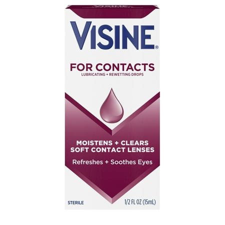 (3 pack) Visine For Contacts Lubricating + Rewetting Drops, 0.5 fl. oz