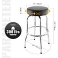 thumbnail image 2 of Ruedamann 29" H Swivel Bar Stool, Black Leatherette Padded Seat, Chrome Frame, Holds Up to 300 lbs, Shop Stool for Kitchen, Home Bar, 2 of 8