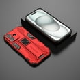 thumbnail image 4 of Feishell Hybrid Armor Rugged Case for iPhone 16 Plus,Support Magnetic Car Mount,Military Grade Drop Protection Hidden Kickstand Rugged Non-Slip Durable Phone Case for iPhone 16 Plus,Red, 4 of 7
