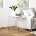 thumbnail image 2 of Modern Clear Acrylic Waterfall Coffee Table, 21 Inch Rectangular End Table with Rounded Edges for Living Room, 2 of 9