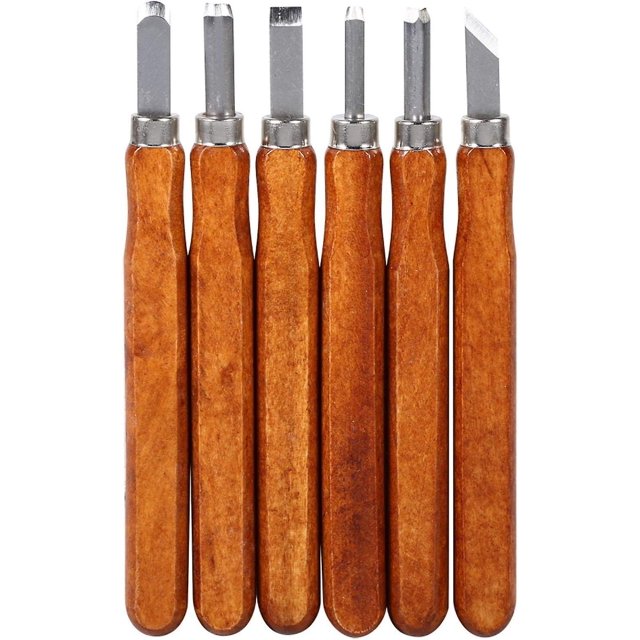 Juego de herramientas para tallar madera, kit de carpintería para principiantes, carpintero de tallado de bricolaje (6 piezas)