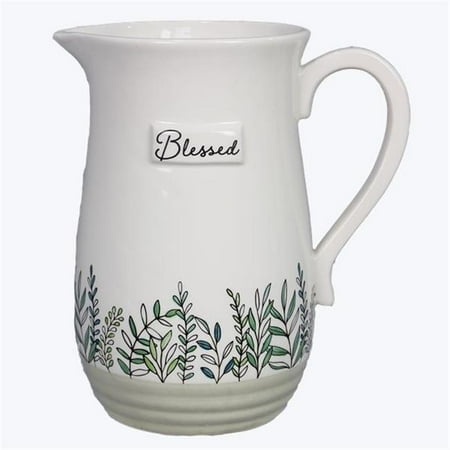 

Youngs 21940 9 in. Quiet Cottage Ceramic Water Pitcher