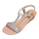 thumbnail image 1 of Bmisegm Women's Summer Fashion Solid Color Rhinestone Wedge Sandals Open Toe Elastic Outdoor Sandals Sandals Women Summer Beige 8.5, 1 of 8