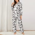 thumbnail image 2 of Fotbe Bird Pattern Long Sleeve Pajama Set for Women,Sleepwear Set,2-piece Loungewear Set,Soft PJs Comfy Nightwear with Pockets -Large, 2 of 7