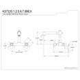 thumbnail image 3 of Kingston Brass KS7227BEX Essex Double-Handle Wall-Mount Bridge Kitchen Faucet, Brushed Brass, 3 of 5