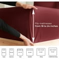 thumbnail image 4 of CGK Linens 6-Piece Extra Deep Pocket Sheet Set With Extra Matching Pillowcases - Full Size Bed Sheets Fits 18"-24" Mattresses, Burgundy, 4 of 7