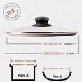 thumbnail image 2 of 10.5 Inch Pan Lid, Frying Pan Lid, Fry Pan Lid, Skillet Lid, Pan Lid with Handle Compatible with 10-10.7 Inch Kitchen Cookware, Tempered Glass Cover, 10.5", 2 of 11