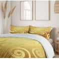 thumbnail image 6 of Ambesonne Modern Duvet Cover Sets, Floral Swirls Leaves, 2-King, Earth Yellow Brown, 6 of 7