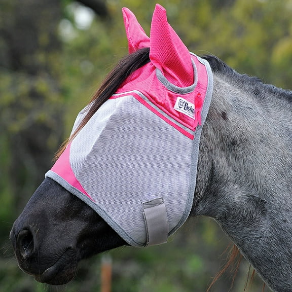 Cool Cashel Crusader Sun Fly Mask: Ultimate UV & Fly Protection for Horses Warmblood / Standard / Ears | Pink