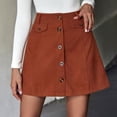 thumbnail image 3 of Gubotare Women's Plus Size Skorts High Waisted Skirts Shorts (Brown,L), 3 of 5