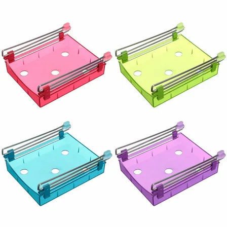 Slide Kitchen Fridge Freezer Space Saver Organization Storage Rack Shelf Holder
