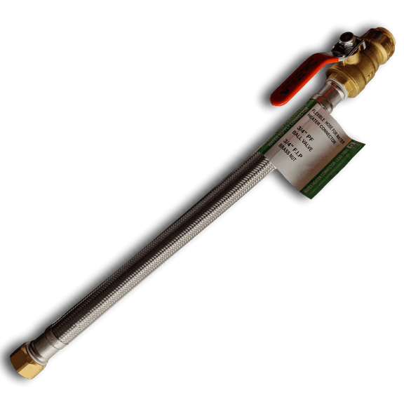 10 Pcs XFITTING 3/4" FIP x 3/4" Push Fit Ball Valve with Flexible Hose, Water Heater Supply Hose, 18" Length
