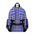 thumbnail image 3 of Blue and Black Checkered Pattern Backpack for School, Cute School Bag with Adjustable Shoulder Straps and Padded Back, 15.25"x11.5"x5.25", 3 of 5