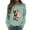 Light Green, variant on Fiaer Christmas Sweatshirts for Women Santa Reindeer Snowman Crew Neck Tops Long Sleeve Funny Graphic Tops Dark Green S
