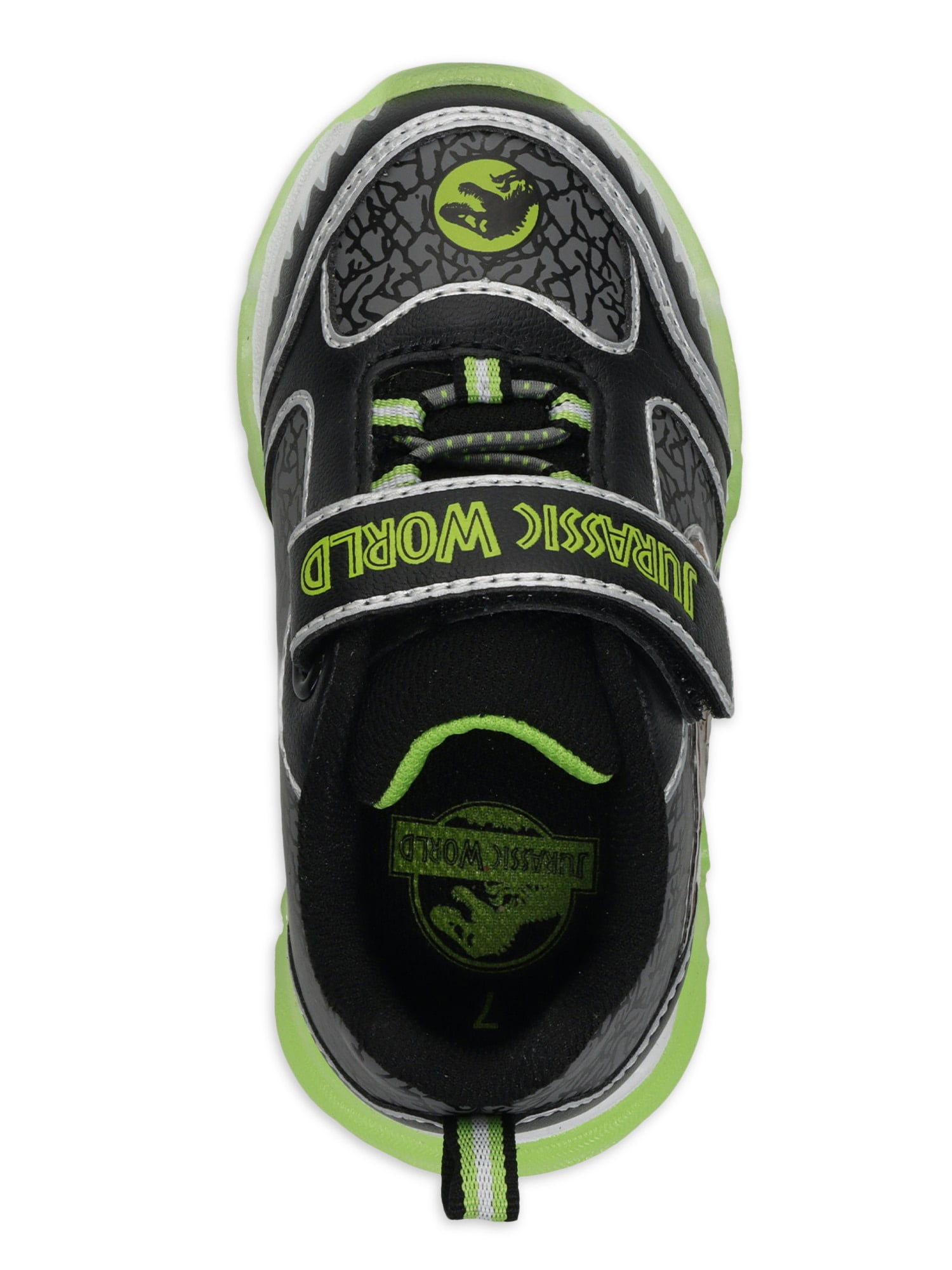 Jurassic World by Universal Boys Toddler Athletic Light-up Green Sneaker