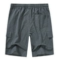 thumbnail image 6 of Satankud Men's Casual Cargo Shorts Classic Relaxed Drawstring Stretch Elastic Waist Beach Shorts with 5 Pockets DarkGrey-44, 6 of 8