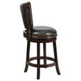 thumbnail image 5 of Emma + Oliver 24"H Panel Back Cappuccino Wood Counter Swivel Seat Stool, 5 of 6