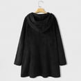 thumbnail image 1 of Women Printed Button Plush Tops Hooded Loose Cardigan Wool Coat Winter Jacket, 1 of 9