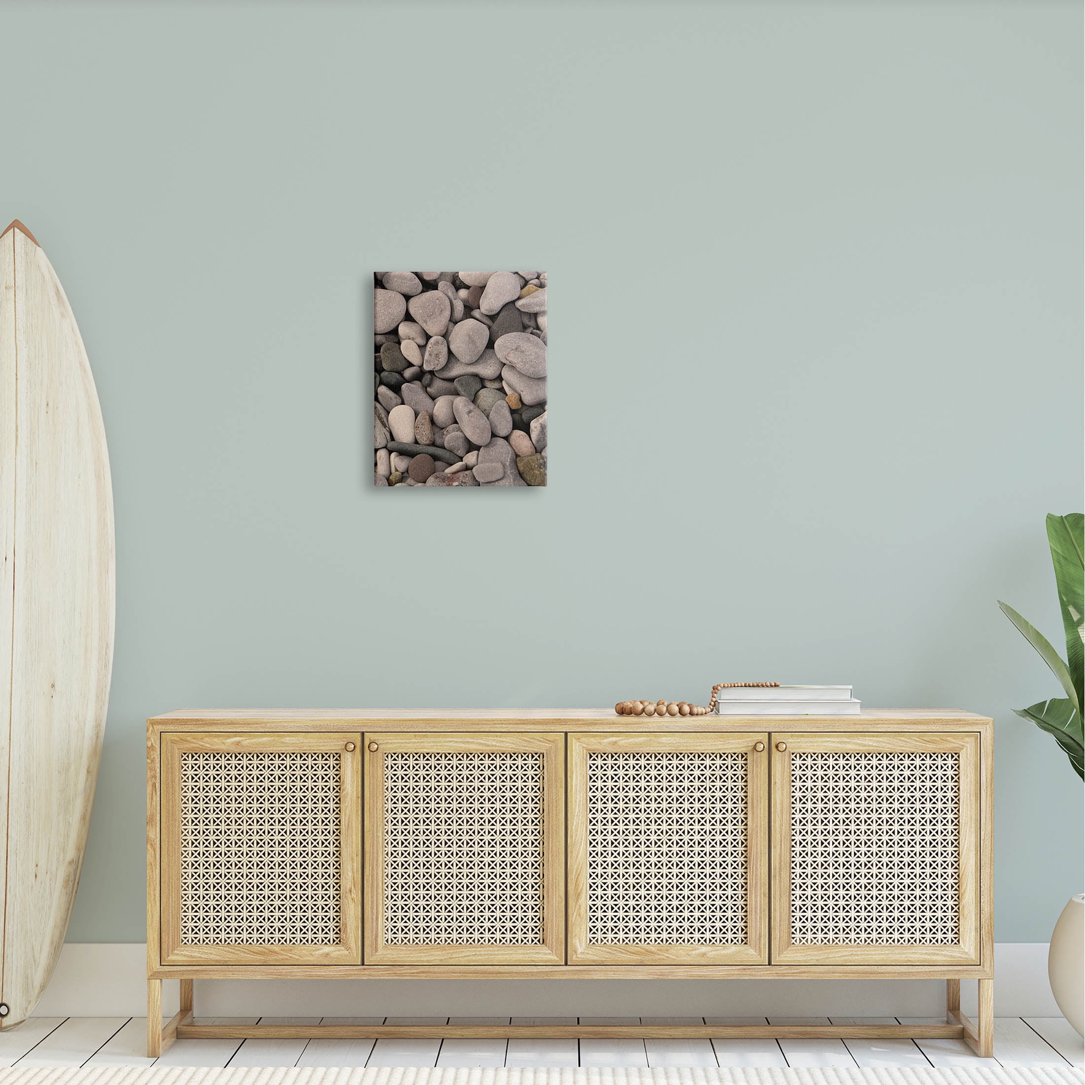 Various Beach Pebbles Composition Coastal Photograph Gallery Wrapped Canvas Print Wall Art