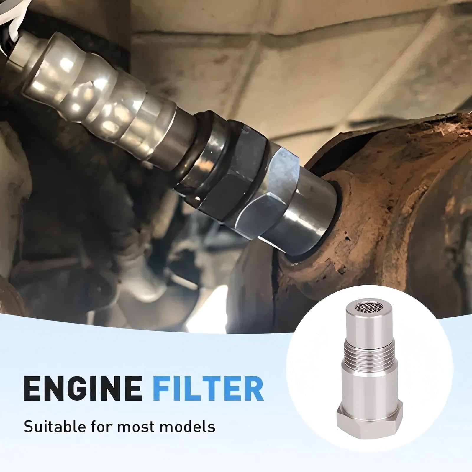 M18x1.5 Straight Universal Catalytic Converter with Filter – Stainless Steel SS304 Exhaust System Replacement, Compatible with Most Vehicles(2PCS)