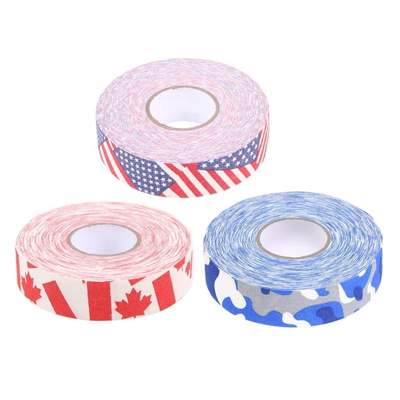 FRCOLOR 2.5cmx25m Hockey Stick Tape Stars and Stripes Pattern Sticky Tape Anti-slip Wear-resistant Sports Waterproof Tape Hockey Stick Wrapper