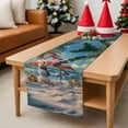 thumbnail image 6 of Christmas Table Runner Snowman Beach Flamingo Table Runners Palm Trees Smas Balls Cotton Linen Dresser Scarf Kitchen Dining Table Decor for Christmas Holiday Party Decor 13x36 Inch, 6 of 9