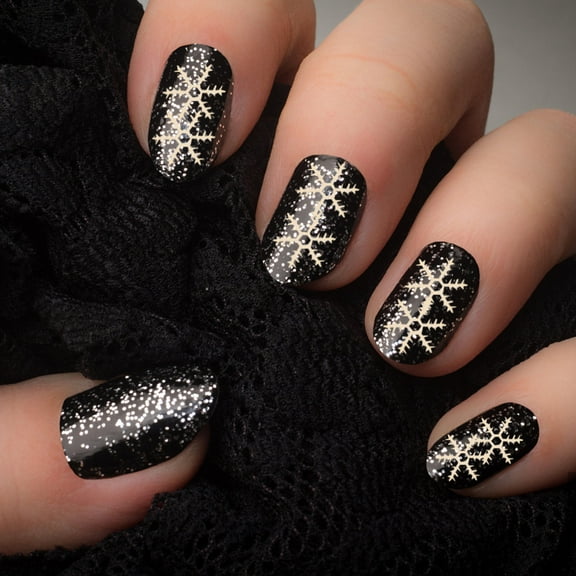 ELAYARD 5 Pieces Water Nail Decals with Snowflake Design for Women, Perfect for Nail Art Enthusiasts