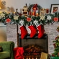 thumbnail image 6 of Luxtrada 12/24Pcs 6.3in Poinsettia Artificial Christmas Flowers Decorations Glitter Xmas Tree Flower Ornaments with Clips, 6 of 9