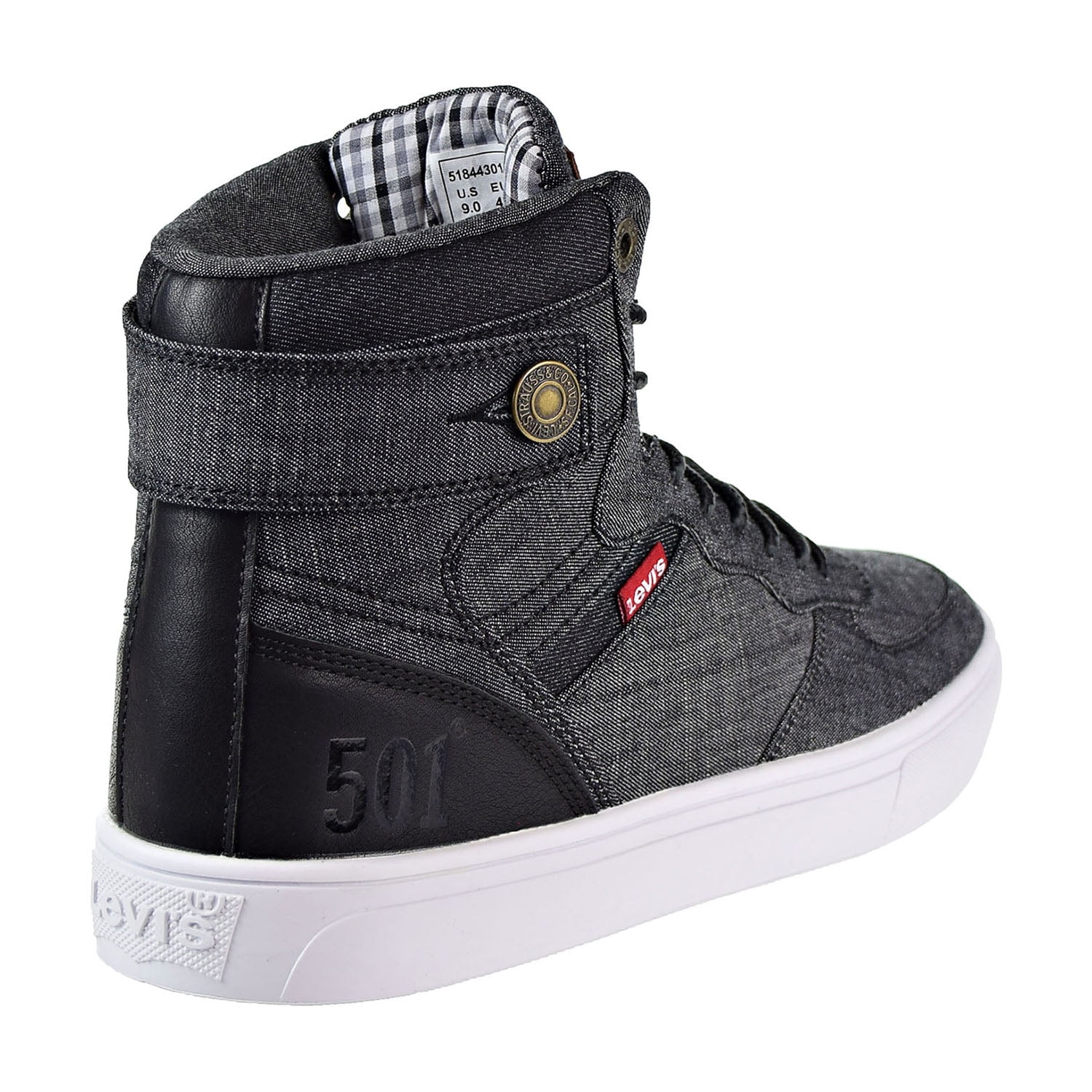 Levis Jeffrey Hi 501 SB Mens Shoes Black/White Costa Rica Ubuy