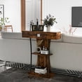 thumbnail image 3 of Giantex Narrow Console Table, Behind Couch Table w/Anti-Tipping Kits, Sofa Side Table, Brown, 3 of 8