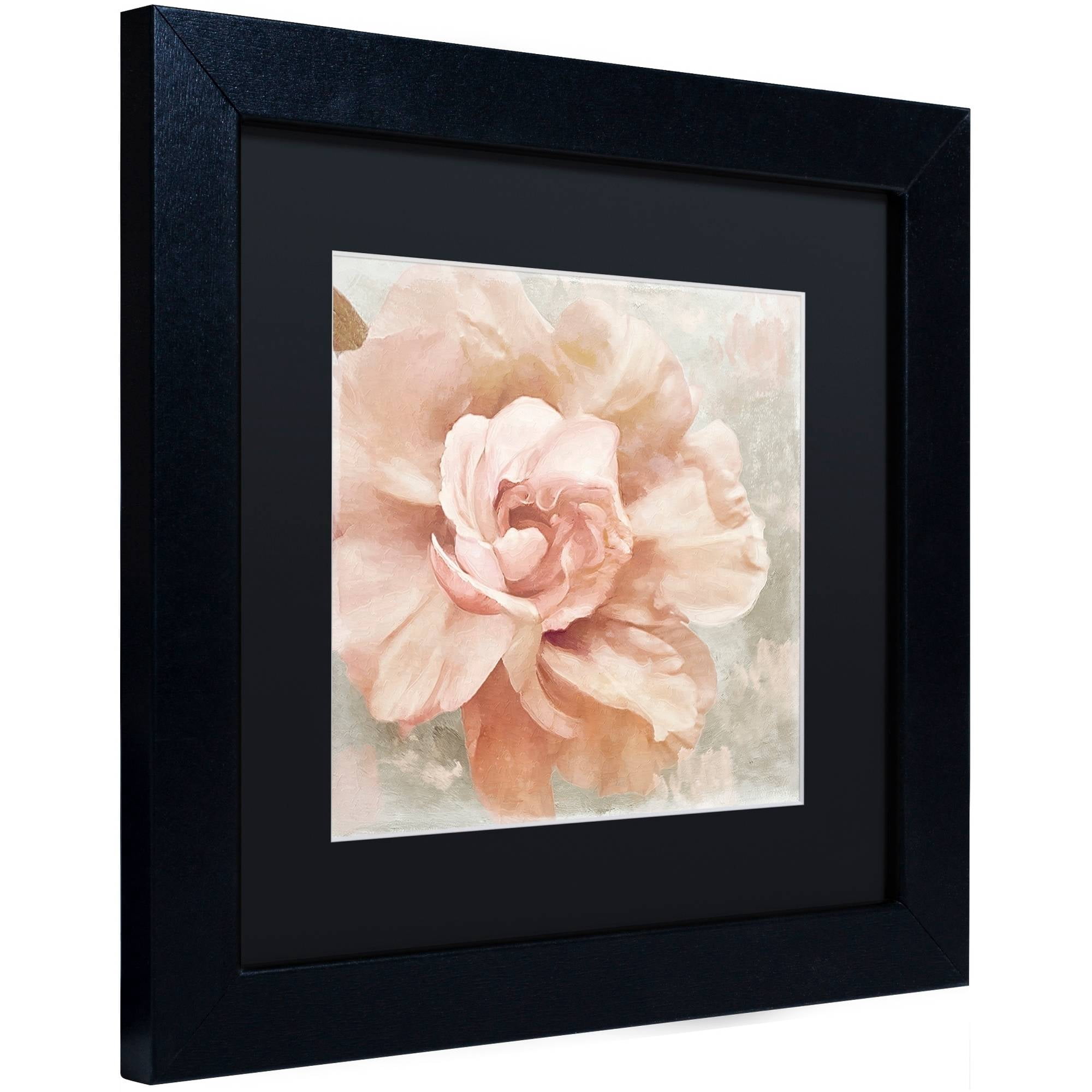 Trademark Fine Art "Petals Impasto I" Canvas Art by Color Bakery Black Matte, Black Frame