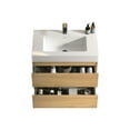 thumbnail image 6 of Modern Vanity for Bathroom | Minimalist Style, Space-Creating Wall-Mounted | Dark Oak Look, Solid Surface Sink | Quiet Drawer Functionality, 6 of 7
