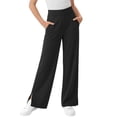 thumbnail image 3 of Dwellite Girls Flare Dress Pants for Kids School Uniform Bell Bottoms with Elastic Waist for Teens，2-13 Years Black 130, 3 of 6