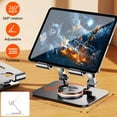 thumbnail image 5 of Adjustable Tablet Stand, 360 Rotating Ergonomic Foldable Tablet Holder for Desk Home Office iPad, Silver, 5 of 10