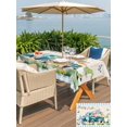 thumbnail image 4 of Outdoor Tablecloth with Umbrella Hole and Zipper, Easter Rectangle Table Cloth 60x120 Inch Waterproof Tablecloth, Blue Plaid Truck Eggs Bunny Spring Floral Gnomes Rustic Picnic Table Cover for Patio, 4 of 7
