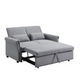 thumbnail image 4 of 55" Convertible Sofa Bed, Adjustable Sleeper Sofa with Pull Out Bed,Adjustable Backrest Loveseat Sofa with 2 Pillows and Rivets Armrest,Lounge Sofa for Living Room Bedroom Office, 4 of 7