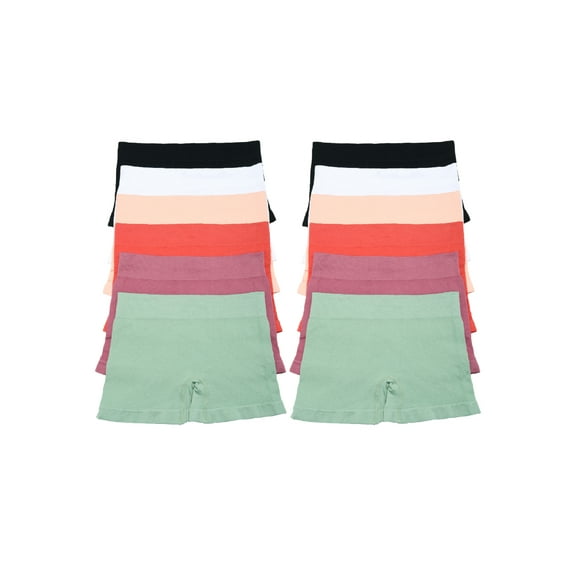 Angelina Seamless Microfiber Boyshort Panties (12-Pack)