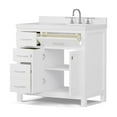 thumbnail image 4 of Caroline Parkway 36" Single Bath Vanity in White with Cultured Marble Quartz Top and Round Sink, 4 of 5