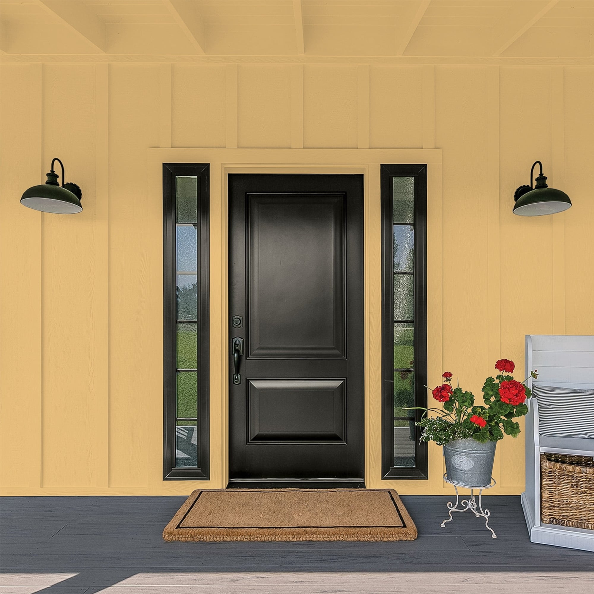Glidden One Coat More Maple / Yellow Flat Exterior Paint with Primer, 5 Gallon