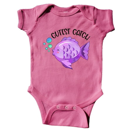 

Inktastic Cutest Catch Cute Purple Fish Gift Baby Boy or Baby Girl Bodysuit