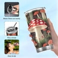 thumbnail image 6 of SKYSONIC Mushrooms Tumbler Stainless Steel Double Wall Vacuum Reusable Insulated Mug with Straw and Built-in Coaste for Cold and Hot Beverages, 20oz, 6 of 7