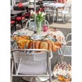 thumbnail image 4 of Outdoor Tablecloth with Umbrella Hole and Zipper, Orange Blue Fall Round Table Cloth 60 Inch Waterproof Tablecloth, Retro Thanksgiving Pumpkins Botanical Picnic Table Cover for Patio Camping, 4 of 7