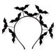 thumbnail image 1 of Diadema de murciélago de Halloween, talla única, diadema de murciélago con purpurina negra, accesorios para disfraces de Halloween, tocado de bruja, 1 of 4