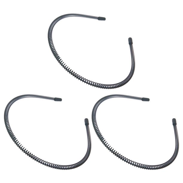 3 diademas de alambre de hierro corrugado con resorte para el cabello, accesorios para el cabello (negro)