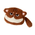 thumbnail image 2 of Monedero de gato con forma de animal, monedero para guardar monedas, auriculares y peluche, regalo para niños. Marrón oscuro blanco, 2 of 8