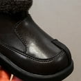 thumbnail image 4 of Mwjwdo Girls Ankle Boots Warm Soft Soled Casual Leather Boots Thick Short Boots Suitable for Toddlers and Little Kids Winter Footwear Black 23, 4 of 9