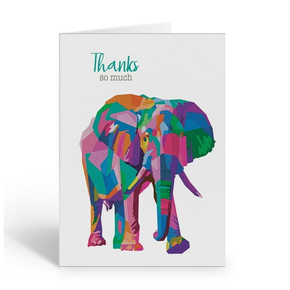 Stonehouse Collection | Elephant Note Cards | Colorful Wildlife Artistic Greeti