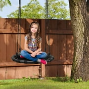 Spinner Swing Kids Round Mat Swing Great for Tree, Backyard, Playground [New Improved 2020 Design!] (24 Mat Seat)
