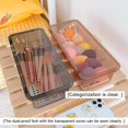 thumbnail image 6 of Creative Minimalist Makeup Brush Storage Box Dustproof Beauty Egg Lipstick Storage Box with Transparent Cover Storage Box Portable Desktop Transparent Storage Container 1Pcs, 6 of 9